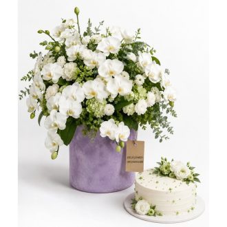 باکس گل و کیک تولد برای همکار آقا در تهران
