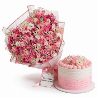 باکس گل و کیک تولد برای دوست دختر